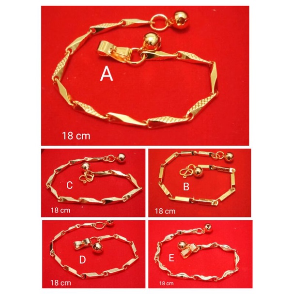 NAL27. Gelang xuping wanita lapis emas ukuran 18 cm