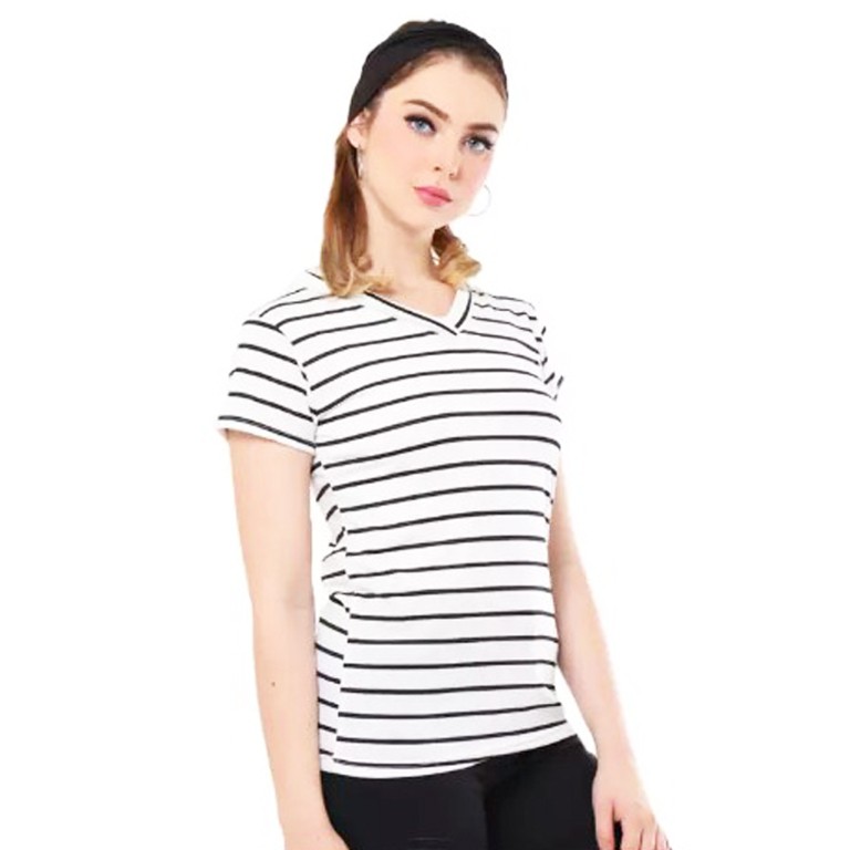 BESS - Kaos Salur Lengan Pendek / Kaos Stevia Top Lengan Pendek