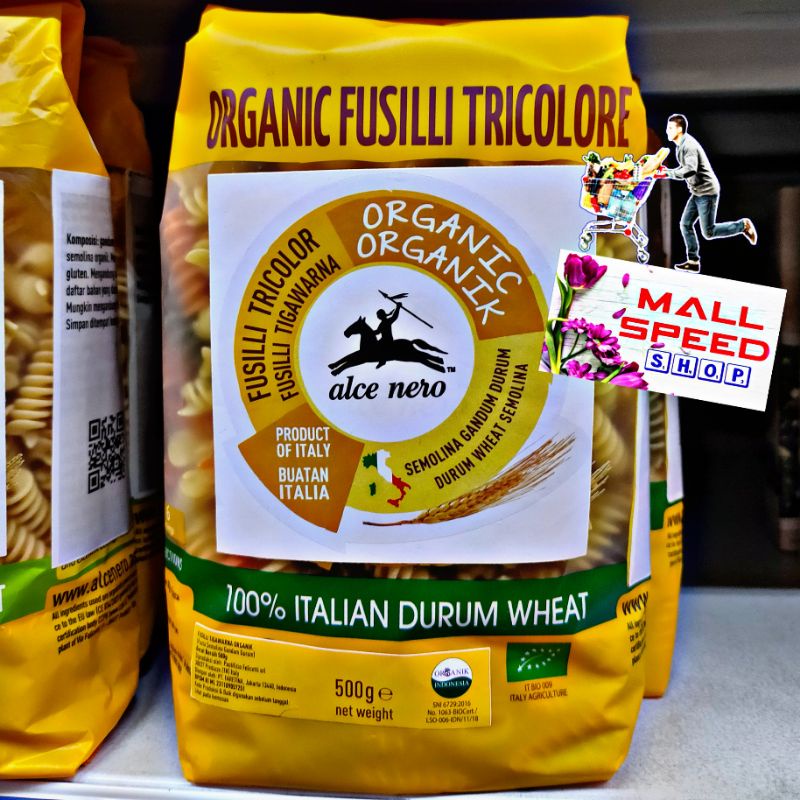 

alce nero organic fusilli tricolore 500gr