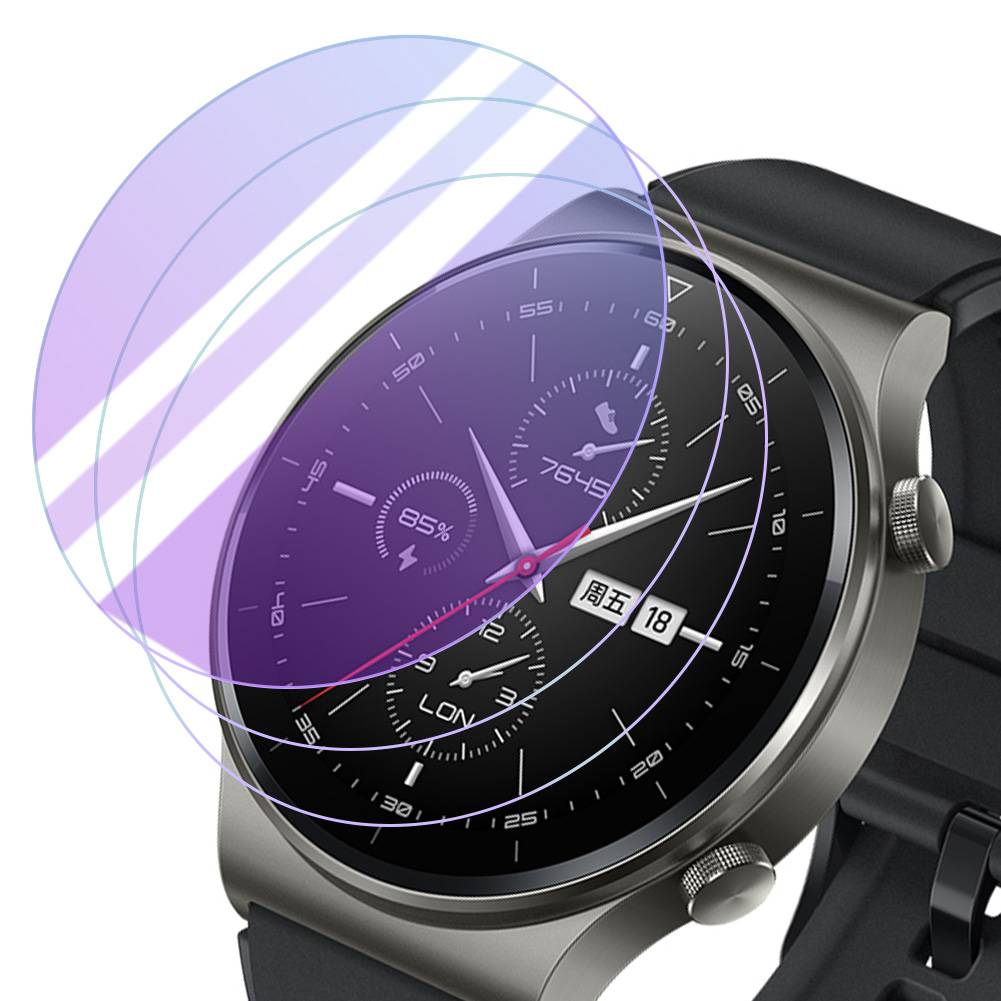 Tempered Glass Pelindung Layar Smartwatch Samsung Huawei Garmin Dw Bentuk Bulat Ukuran 26mm - 40mm