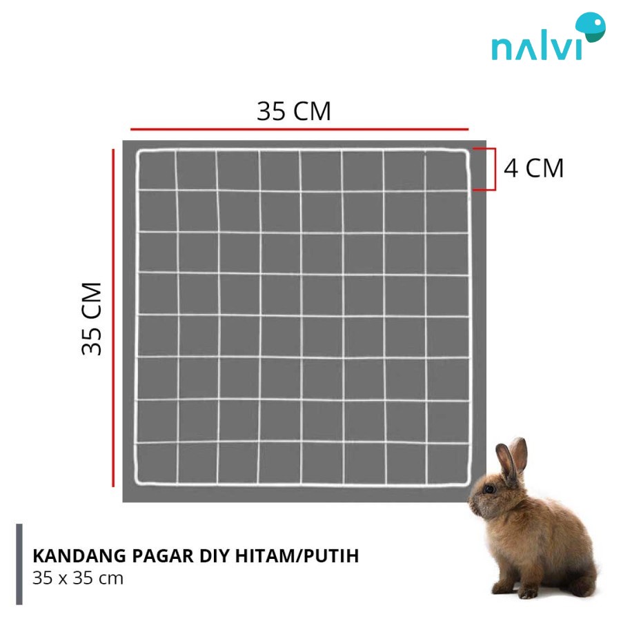 Panel pagar kandang DIY Untuk pagar anjing / kucing / kelinci 35x35cm-1
