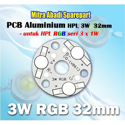 PCB LED Round Aluminium HPL RGB 3W 32mm