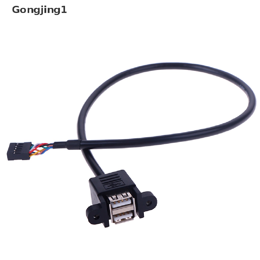 Gongjing1 1pc Kabel Adapter Extension Motherboard 9 Pin Ke 2 Port Usb 2.0