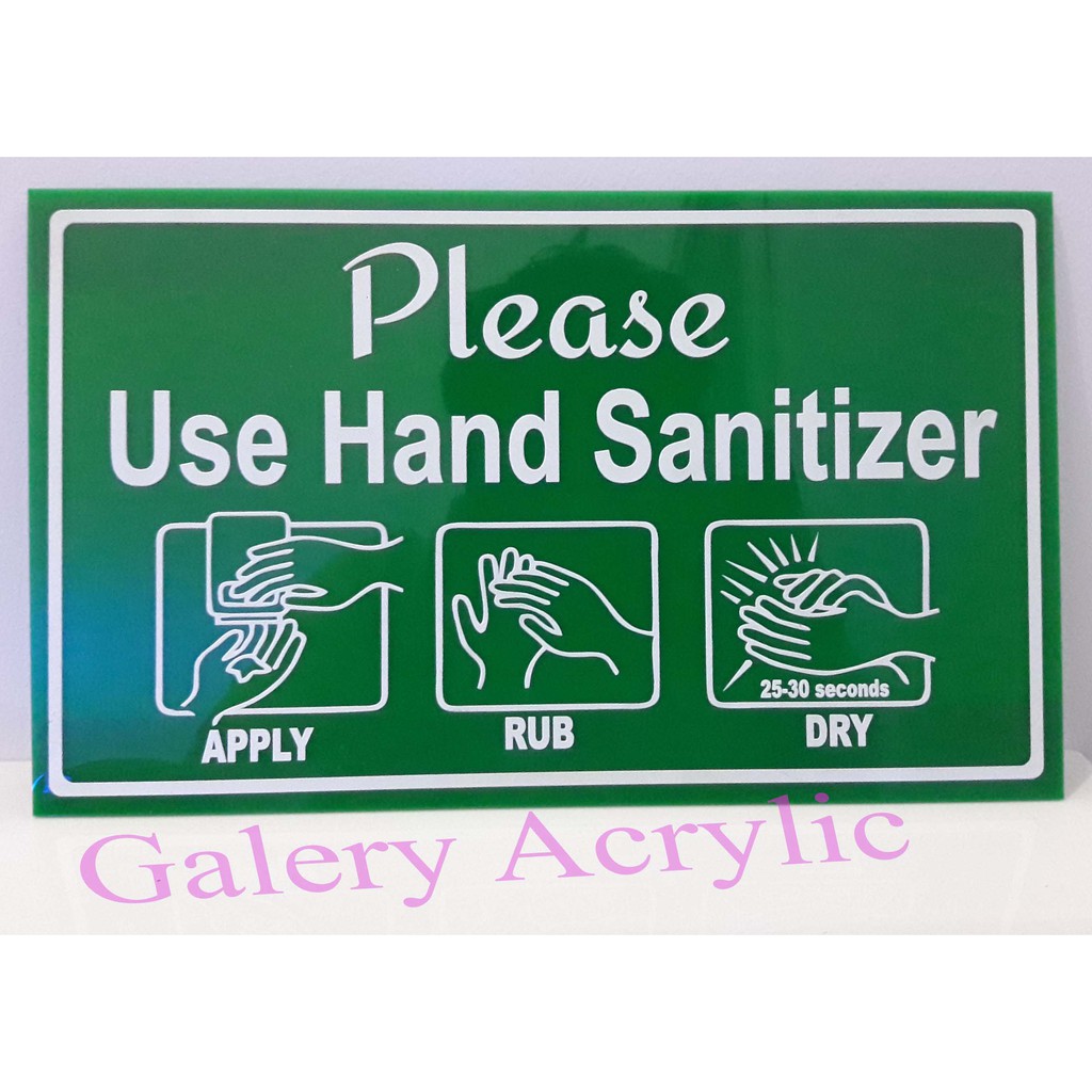 

ACRYLIC PETUNJUK PEMAKAIAN SANITIZER ACRYLIC RAMBU AKRILIK SIGN LABEL