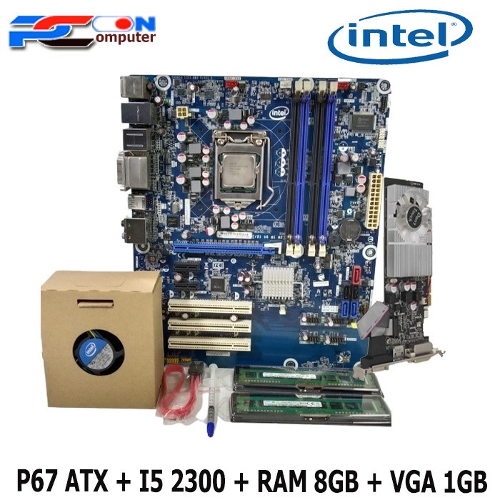 Paket Mainboard Mobo Motherboard P67 ATX dengan Processor i5