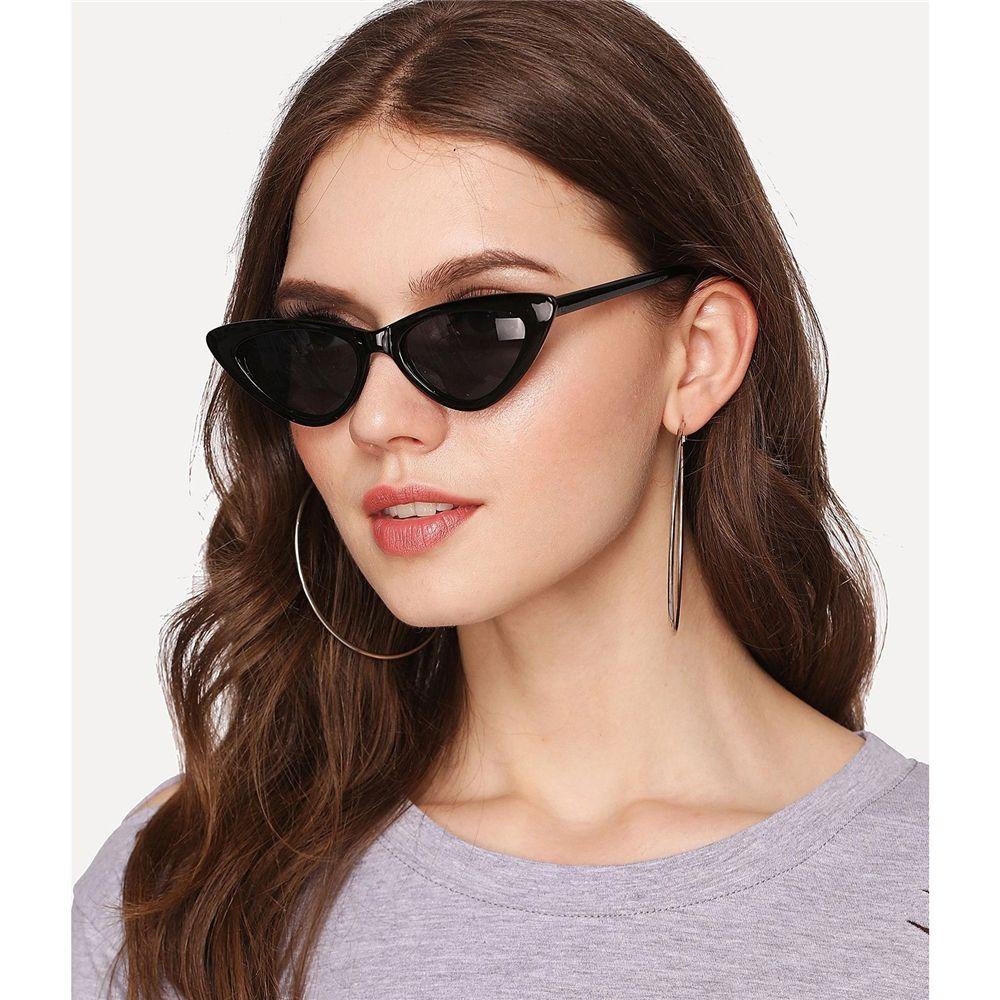 Nanas Kacamata Hitam Untuk Wanita Vintage Aksesoris Streetwear Bingkai Kecil Retro Sunglasses