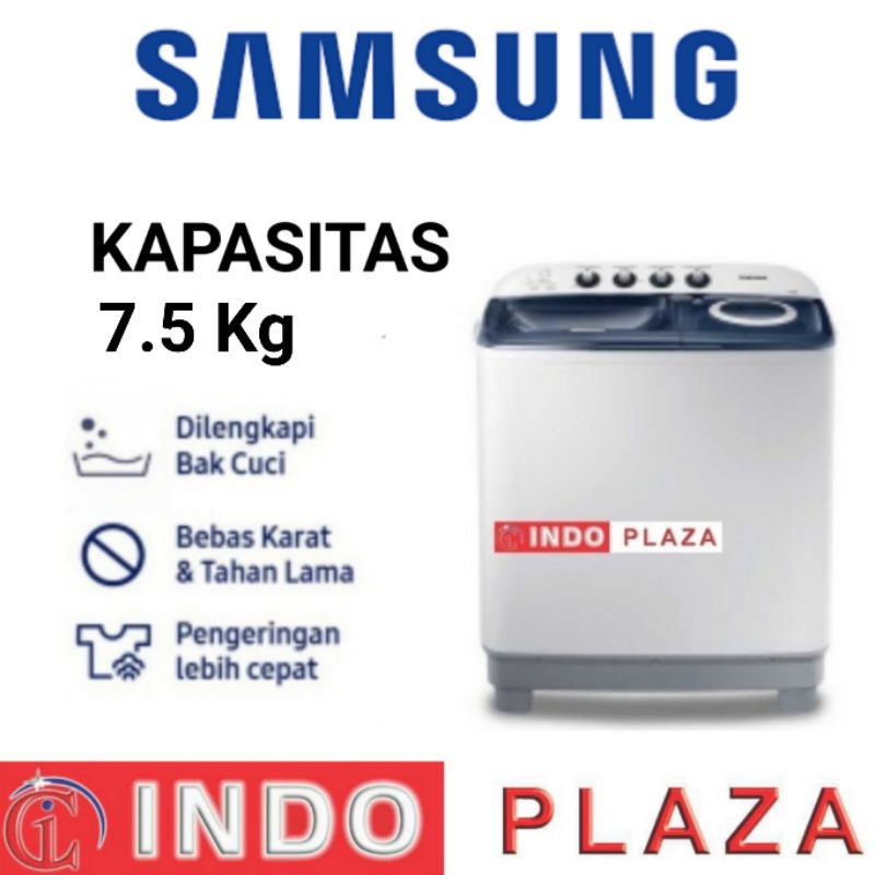 mesin cuci 2 tabung 7 kg / 7kg - 7.5 kg / 7.5kg  samsung wt75h3210