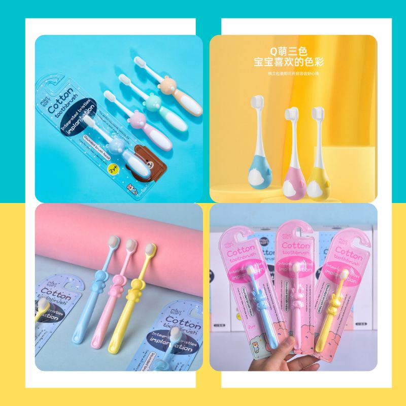 Sikat Gigi Bayi Anak / Cotton Tooth Brush / Kids Baby Nano ToothBrush / Sikat Gigi Anak Lembut Bulu Halus 10.000 bulu Halus / Sikat Gusi Bayi