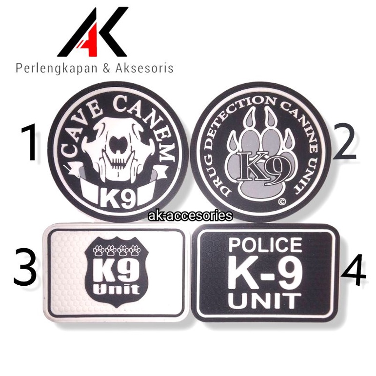 emblem karet/ patch rubber polisi K9 POLICEK9