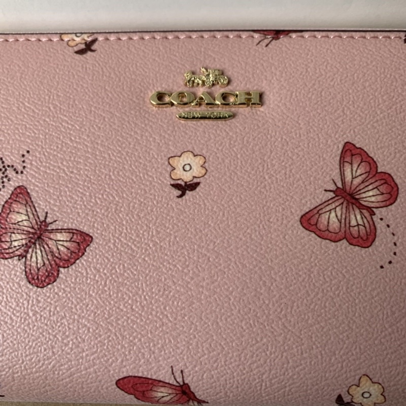 Accordion Zip Wallet With Butterfly Print(Coach 2857)