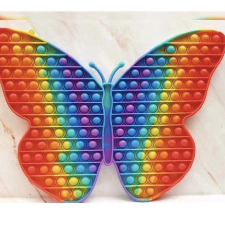 ℗ Pop It Fidget Toy Rainbow Mainan anak super jumbo kupu kupu ➭