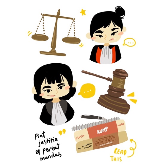 

sticker sheet hukum lawyers law hakim pengacara