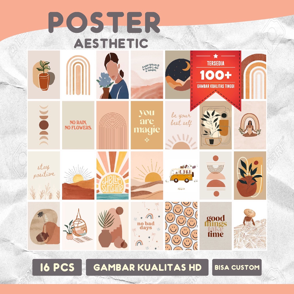 Poster Dinding Aesthetic Hiasan Dinding A4 A5 A6 Dekorasi Kamar Sticker