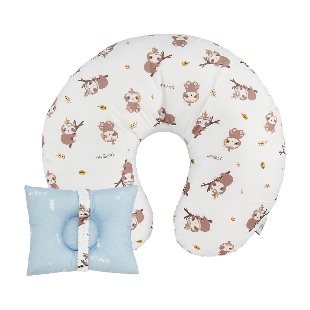 Omiland SLOTH Bantal Ibu Menyusui Bulat + Bantal Peang Sloth Series -iva