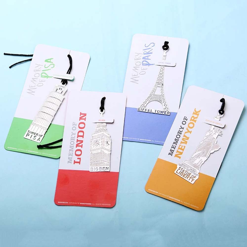 ELEGANT Teacher Gift Mark Page School Supply Eiffel Tower Big Ben Bookmark Office Paper Clips Learn Supplies Building Book Mark Metal Modeling European Bookmark