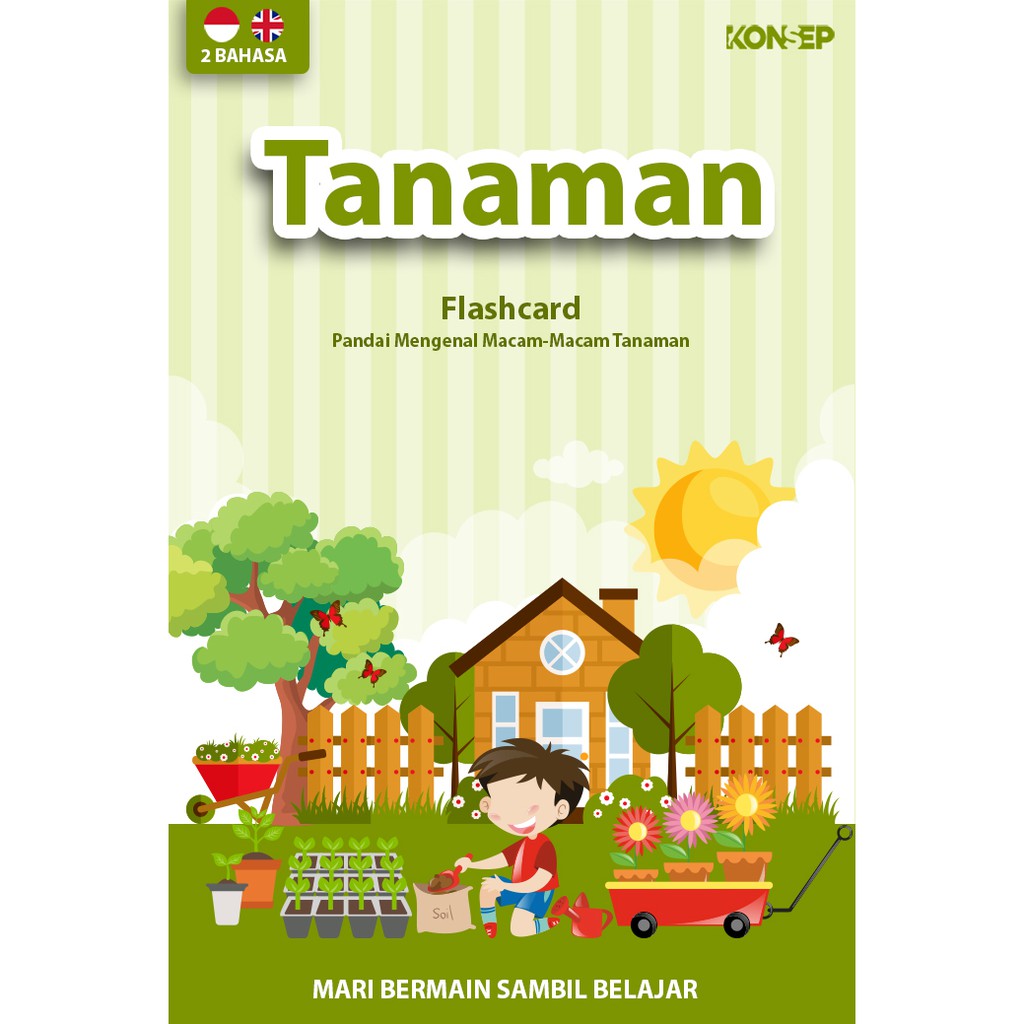 [1KG=10PCS] Konsep Flashcard Tanaman / Flash Card / Mainan Edukasi Kartu Pintar Anak