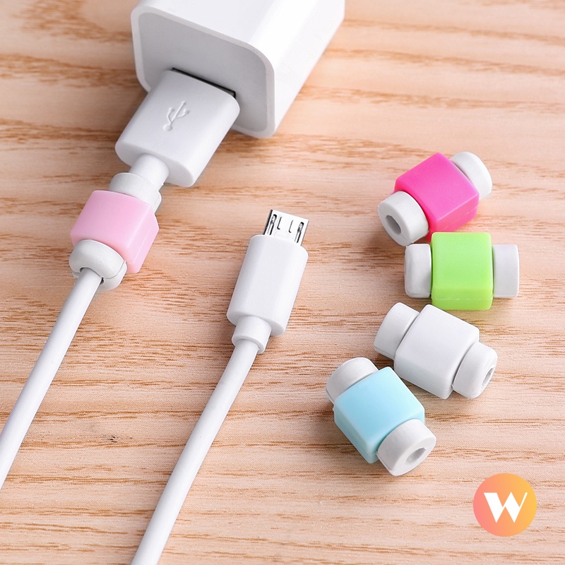 IPHONE 1pc Pelindung Kabel Datacharger USB Warna Permen Macaron Untuk Iphoneandroid Android