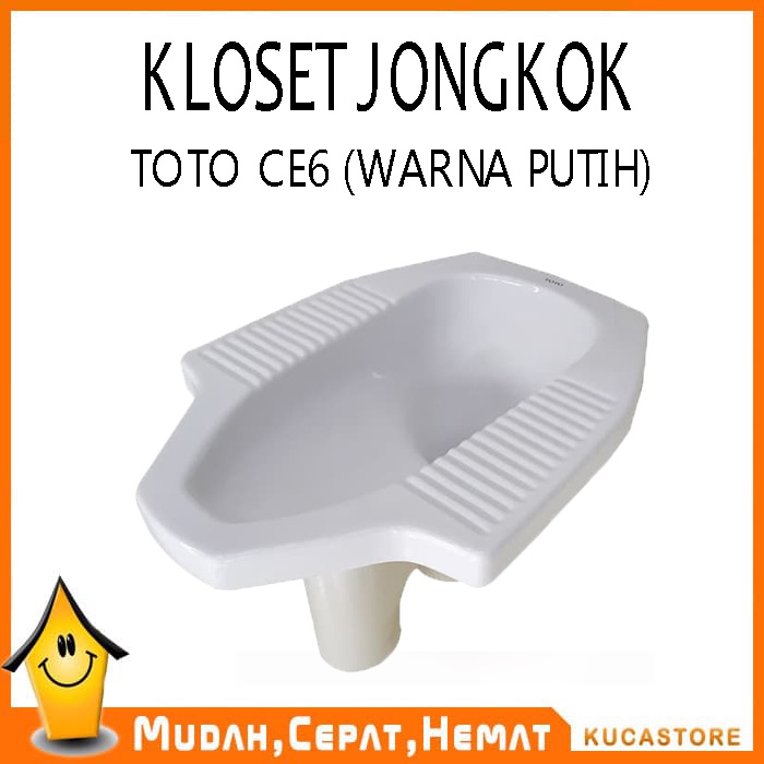 Closet / Kloset Jongkok Toto CE 6 / CE6 Putih (untuk lantai 2)