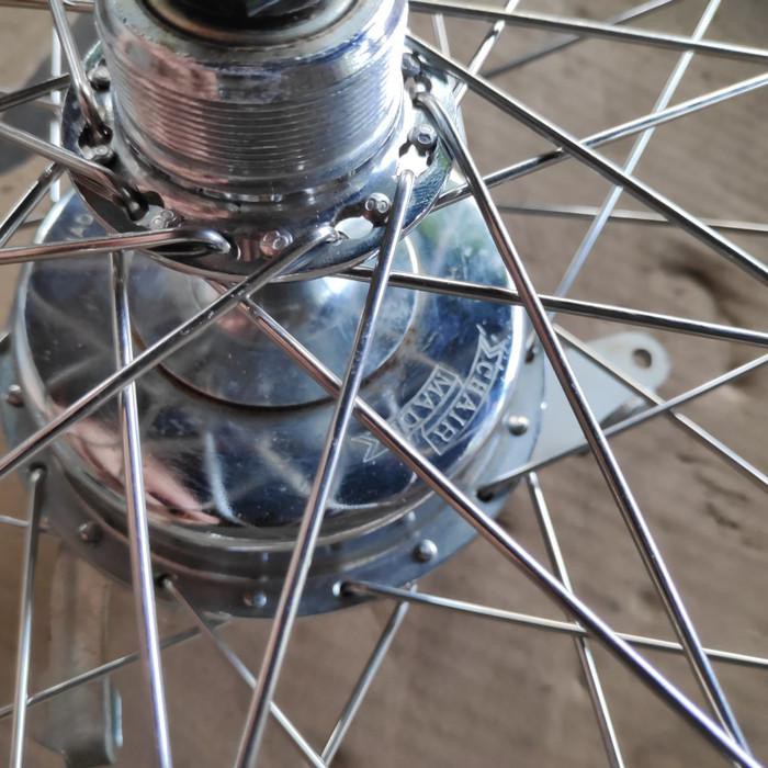 TERLARIS WHEELSET 28" ONTHEL UNTA VELG CHROME. TROMOL JAPAN. SPOKE STAINLESS.