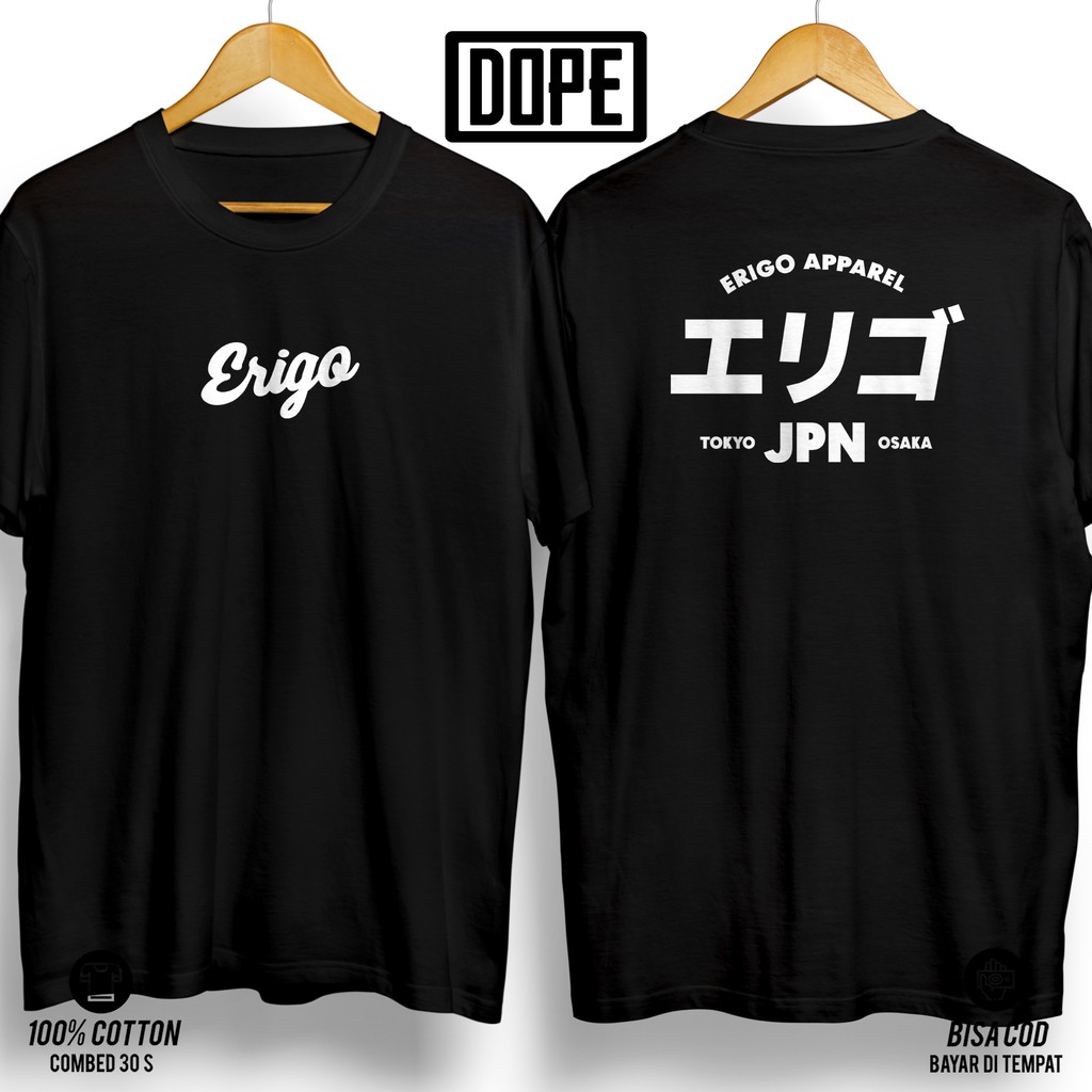 Kaos ERIGO APPAREL JAPAN TOKYO OSAKA T-shirt Premium Distro Baju Tshirt