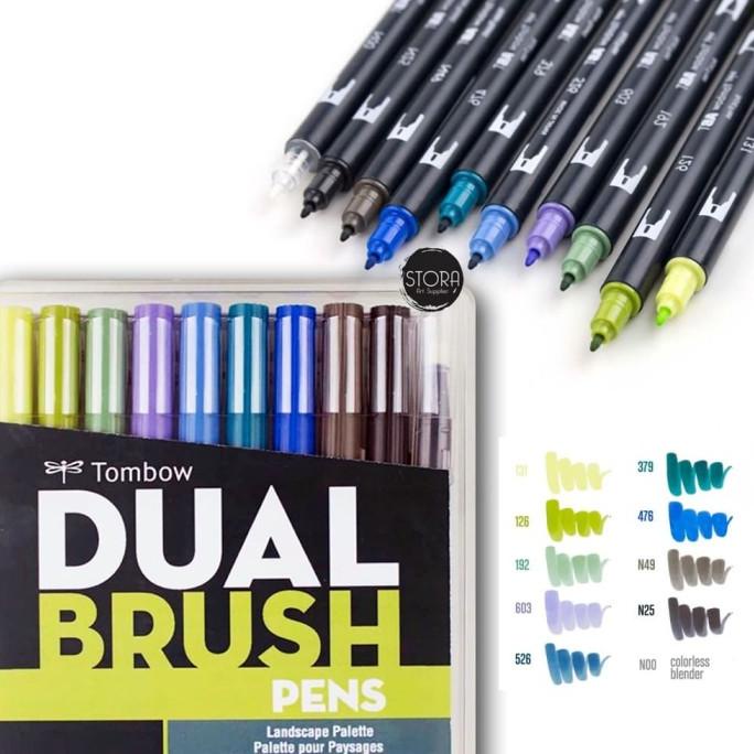 

(BISA COD) Tombow Dual Brush Pen Set 10 - Landscape Palette TERBARU Kode 1462