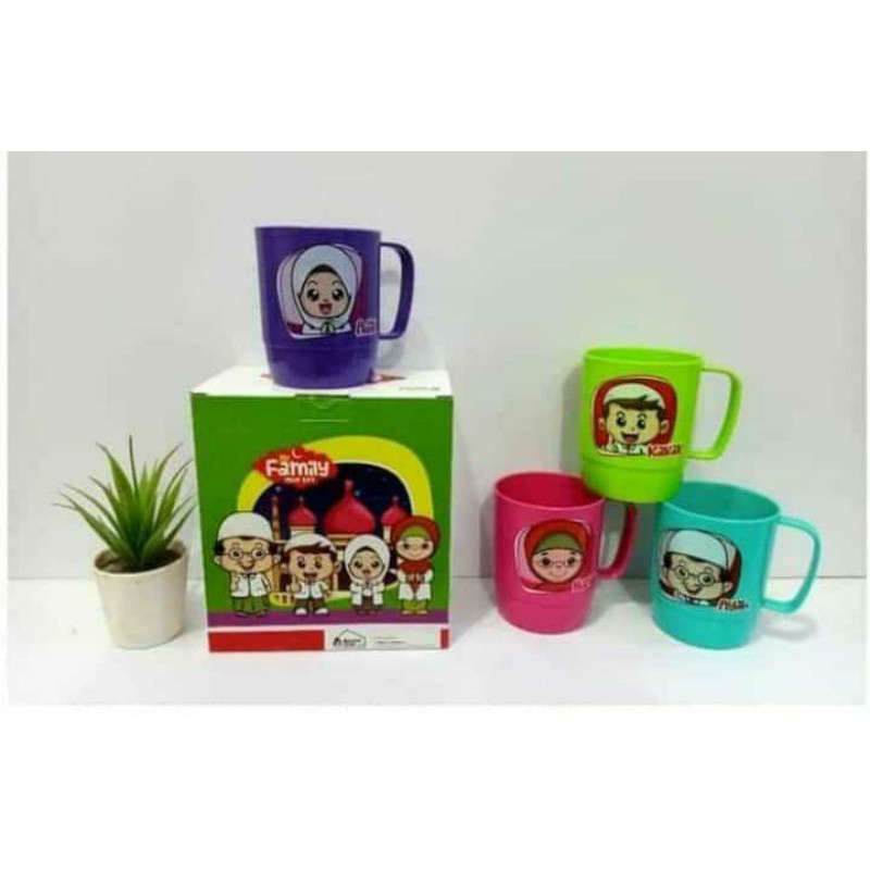 [BISA COD] Gelas Mug Family Set Karakater Cangkir Family Geas Set karakter Famili