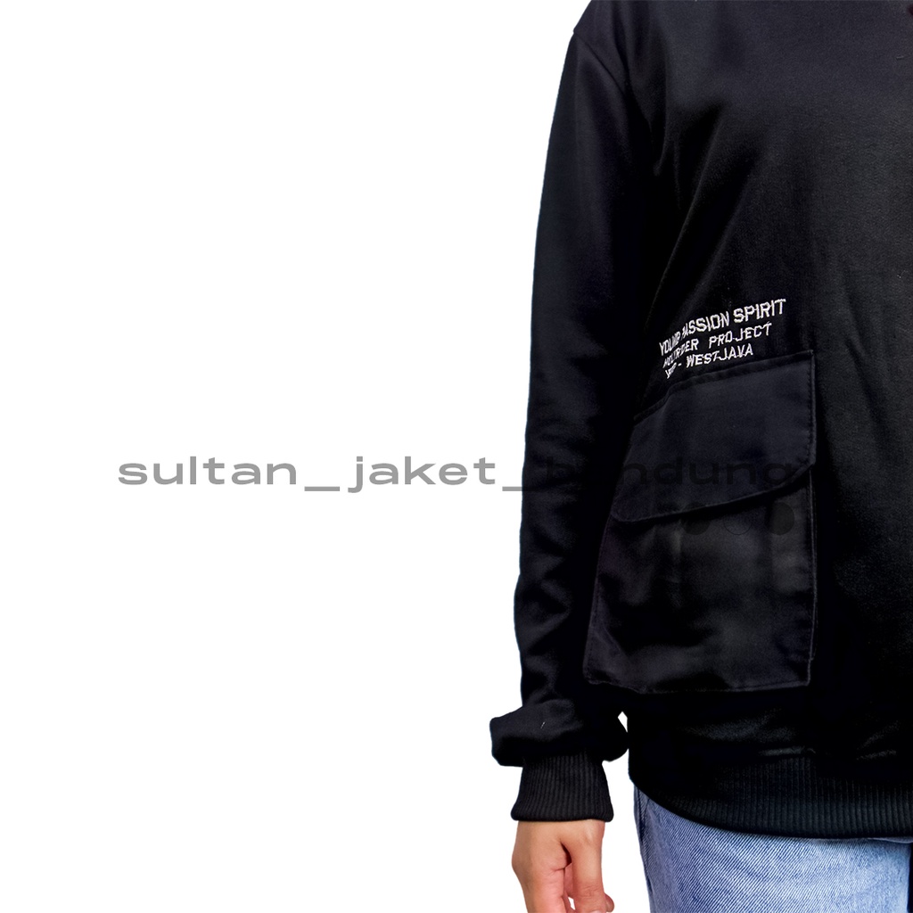 HOLYRIDER Sweatshirt Pocket Down Hitam