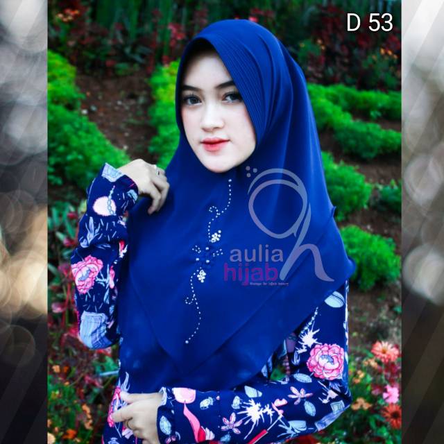 Jilbab Instan Khimar Ceruti Babydoll 2 layer Payet Bunga