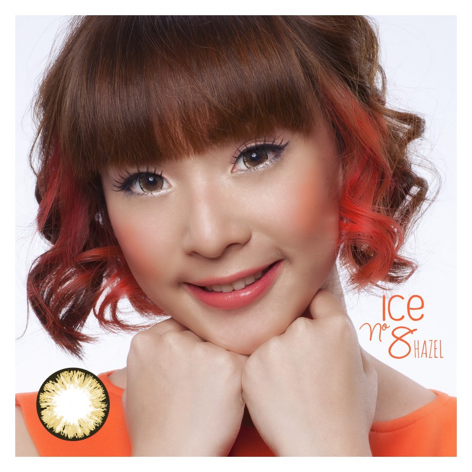 Paket Softlens X2 Ice Nude N8 + Free Lenscase &amp; Cairan Softlens 60ml - Hazel