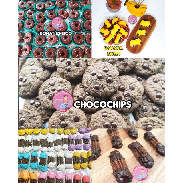 Kue Kering coklat cookies cokelat chocolate cocochip banana cookies kuker pisang kue lebaran kukis hampers parcel lebaran parsel kue coklat