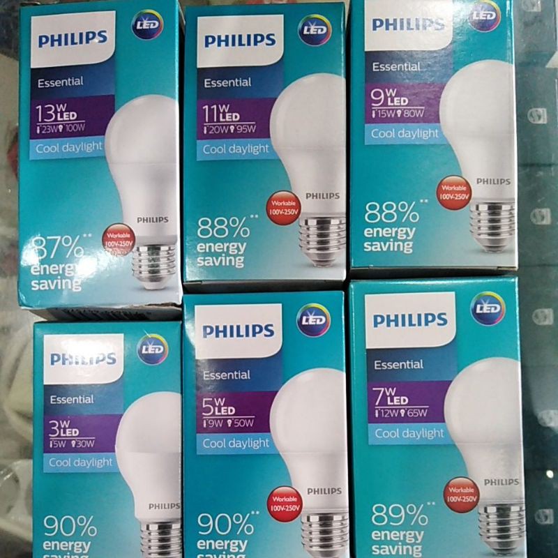 LAMPU LED PHILIPS ESENTIAL 3W 5W 7W 9W 11W 13W