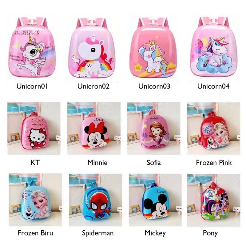 HAPPY TIME TAS SEKOLAH ANAK PEREMPUAN &amp; LAKI LAKI TAS RANSEL TELUR UNICORN ANAK TK CEWEK TAS SEKOLAH LUCU