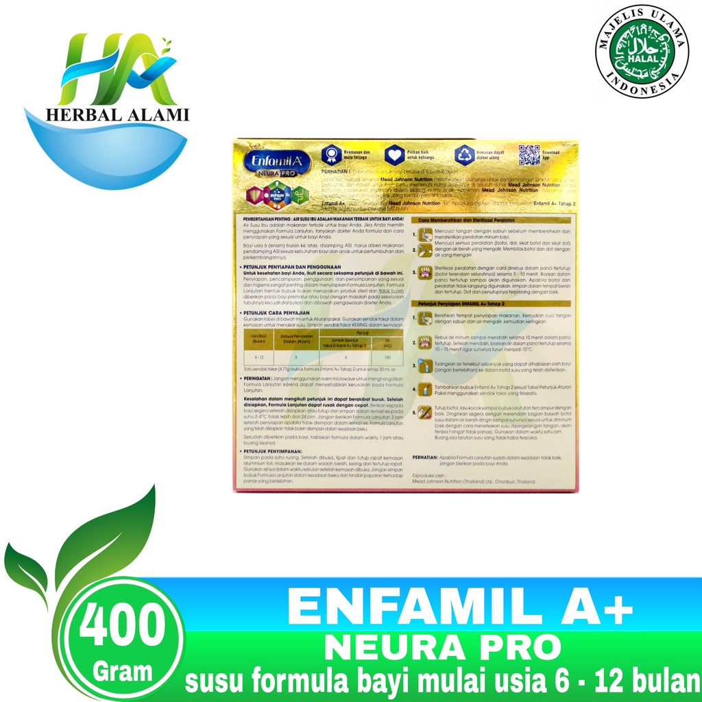 Enfamil A+ 2 Neura Pro 400 gr - Susu Formula Bayi Usia 6 - 12 Bulan