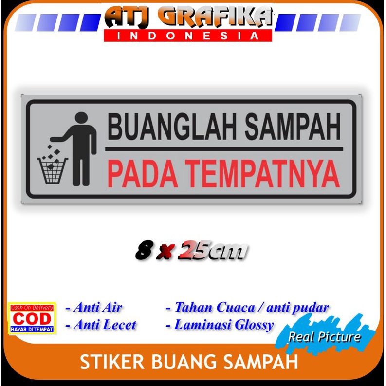 Jual Stiker Buang Sampah Pada Tempatnya Sticker Kebersihan Lingkungan