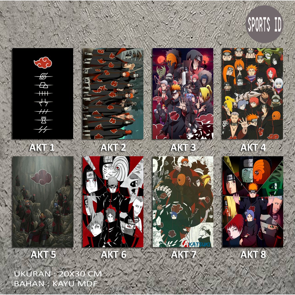 POSTER ANIME - WIBU - PAJANGAN DINDING - HIASAN DINDING - WALL DECOR - POSTER AKATSUKI