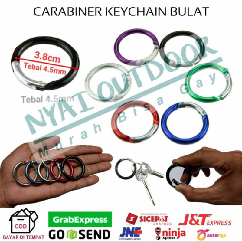 carabiner keychain bulat gantung kunci hammock camping