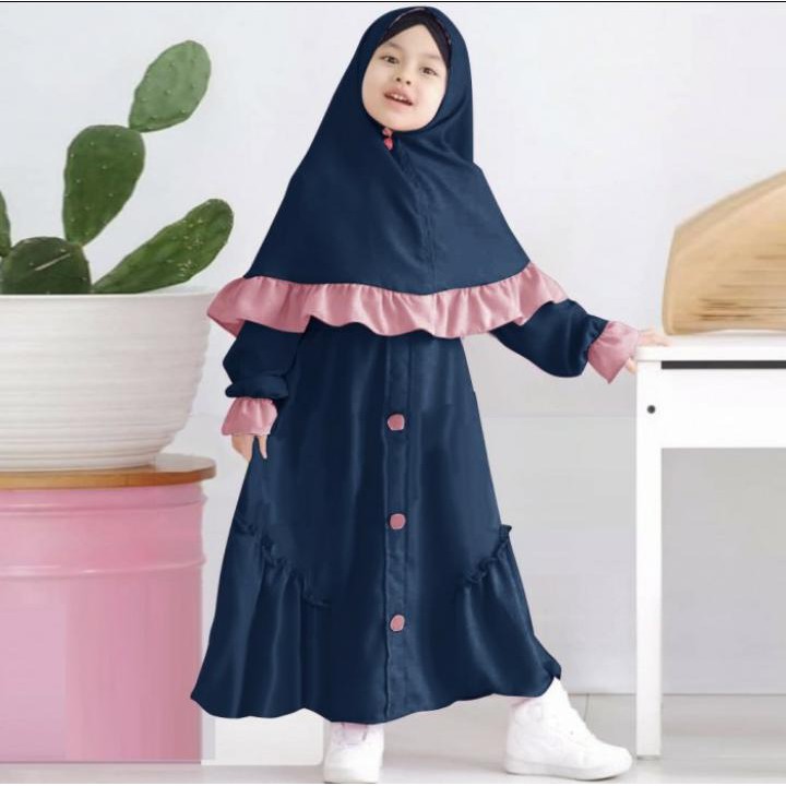 baju gamis anak masa kini BRISHA fashion anak muslim baju gamis anak