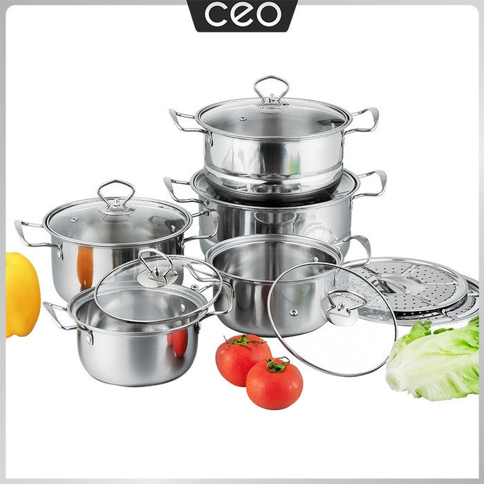 CEO 1 SET 5 PANCI STAINLESS STEEL PANCI STEAMER PANCI KUKUSAN PANCI