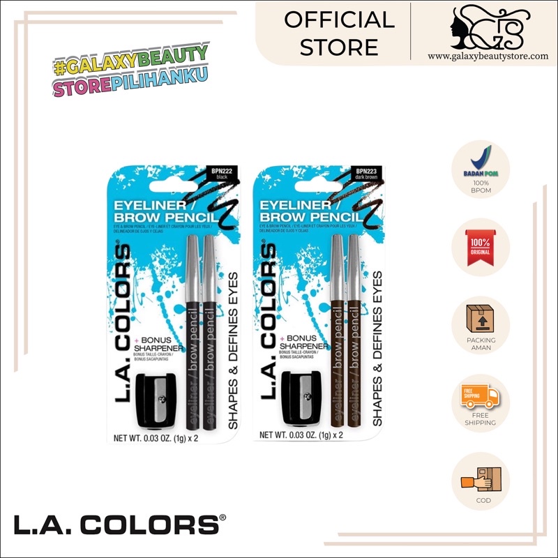 LA COLORS EYELINER / BROW PENCIL (DARK BROWN / BLACK)