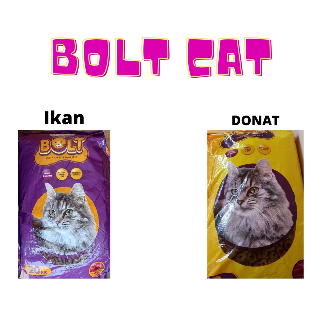 Bolt Bentuk Donut size 20 kg - Makanan Kering untuk Kucing