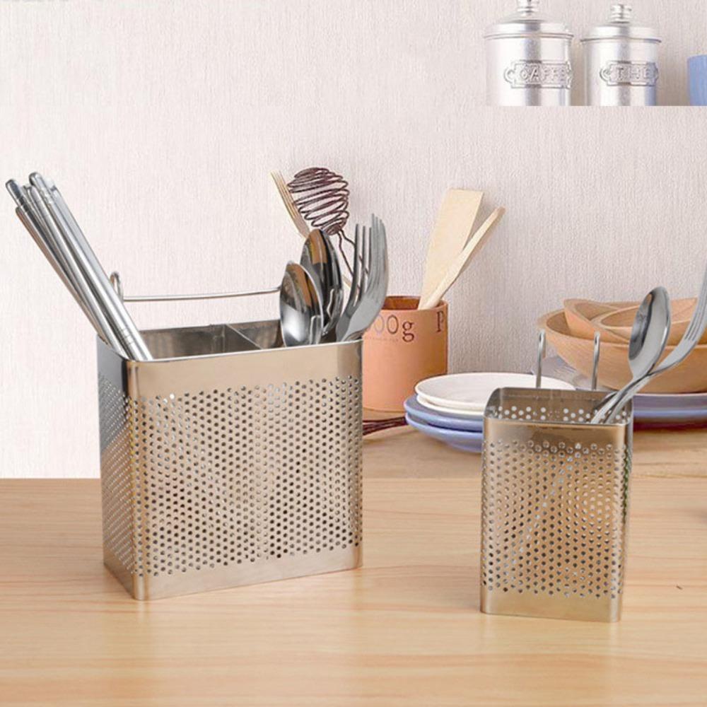 Solighter Stainless Steel Chopstick Holder Hanging Type Kotak Penyimpanan Aksesoris Dapur Peralatan Masak Rak Organizer