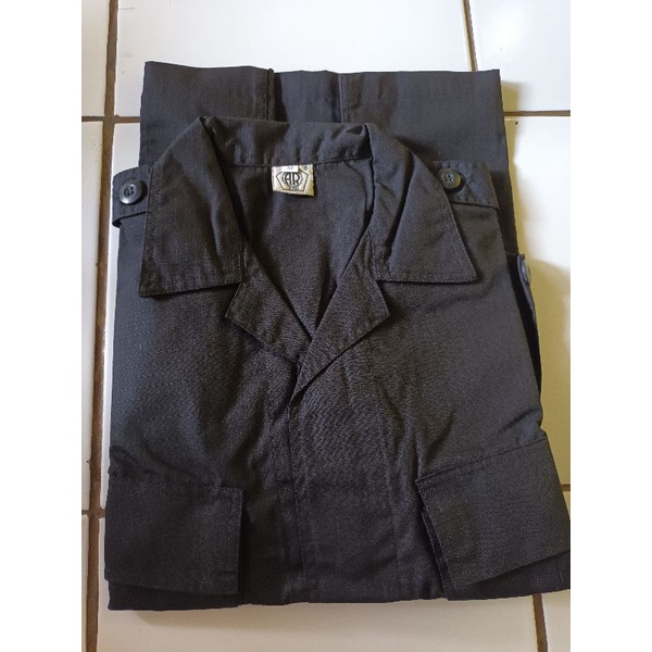 Seragam Baju PDL Hitam/1Stel Baju PDL Hitam Merk AR