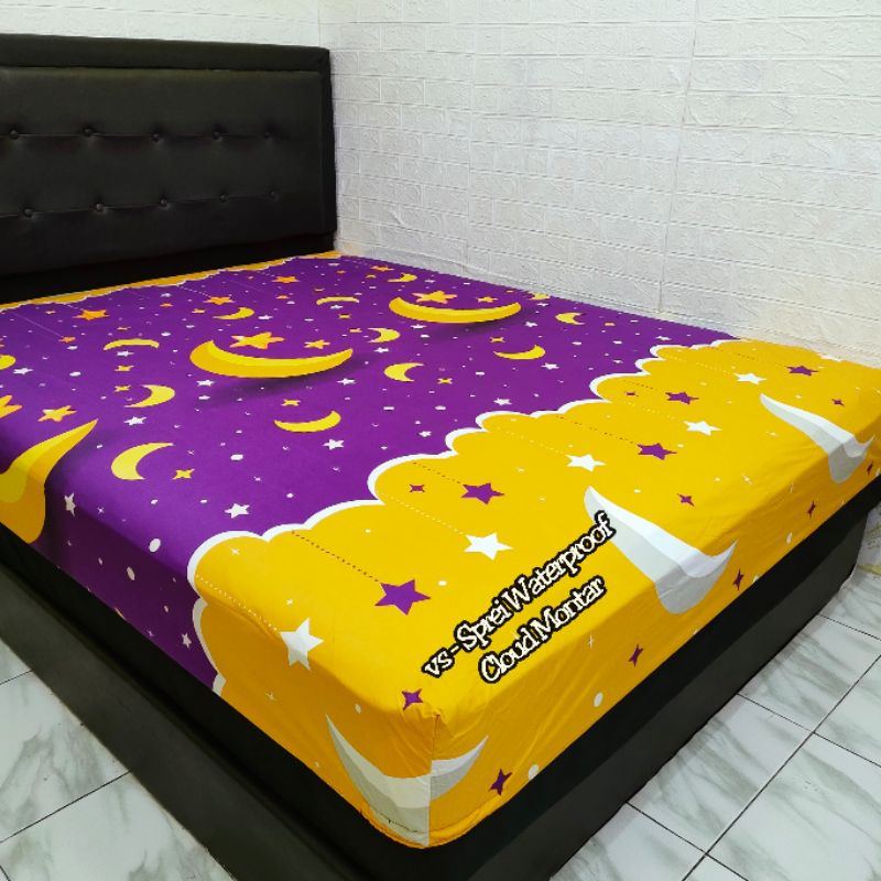 SPREI WATERPROOF MOTIF SPREI ANTI OMPOL 120 160 180 200-WP Cloud Montar