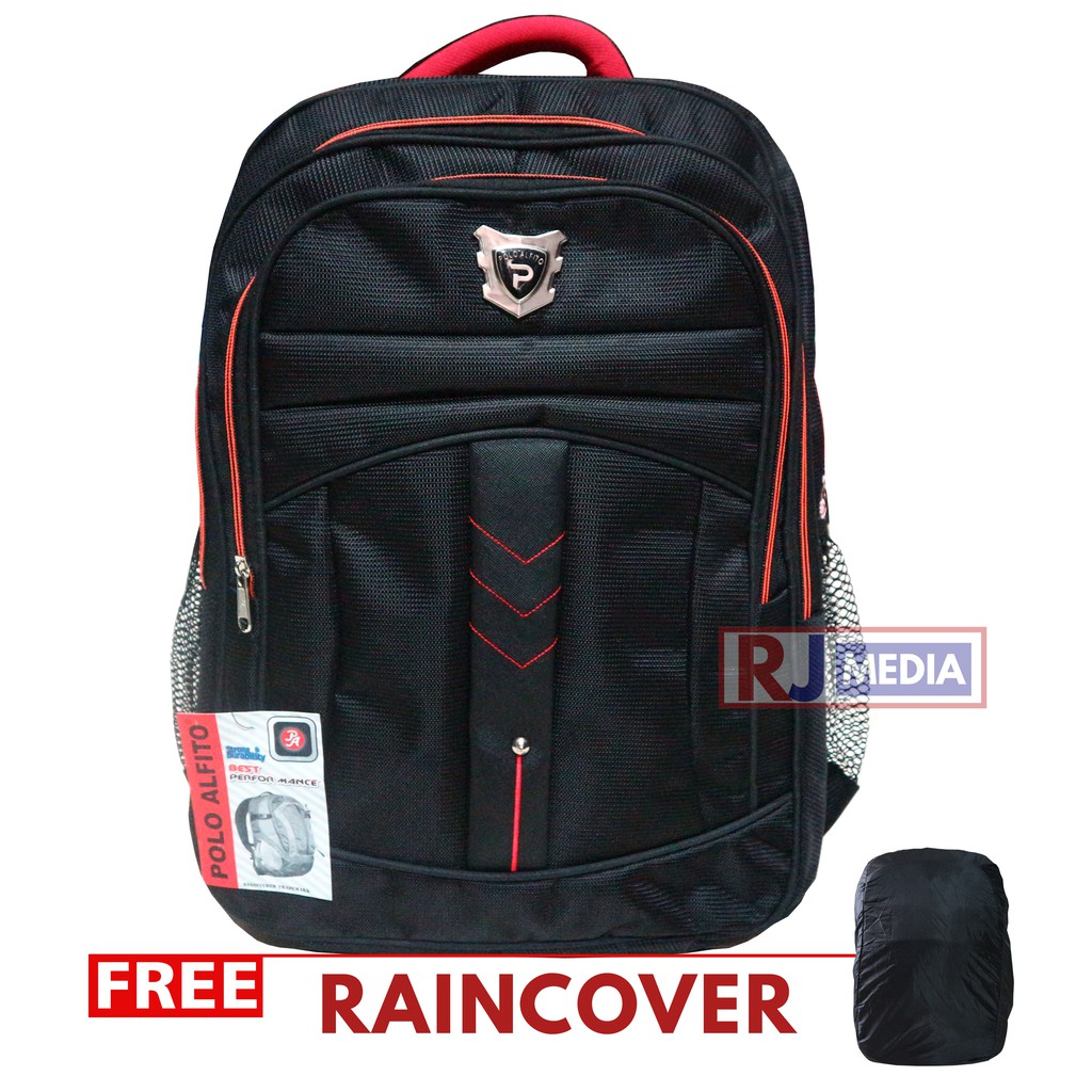 Tas Ransel Laptop Polo Alfito Backpack Punggung Tas Sekolah Kuliah Kerja Tebal PROMO Best Seller Tas Sekolah SMP SMA Kuliah Kerja Seminar Berkualitas Bonus Raincover