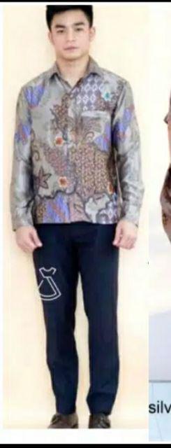 Vn1063 - Kemeja Batik Pria Lengan Panjang Atasan Kantor Grosir Murah