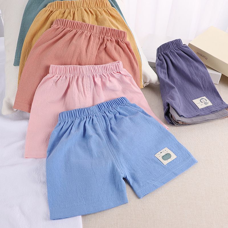 MORSOM - Celana Pendek Linen Import Bayi Anak 6 Bulan -4 Tahun Perempuan Laki Laki Korea Polos