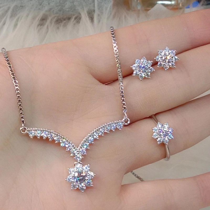 Set Perhiasan Tura Replika Berlian Lapis Emas Set Replika Berlian