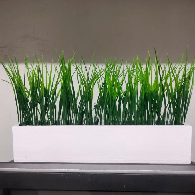rumput plastik pot panjang / dekorasi taman artificial / bunga plastik