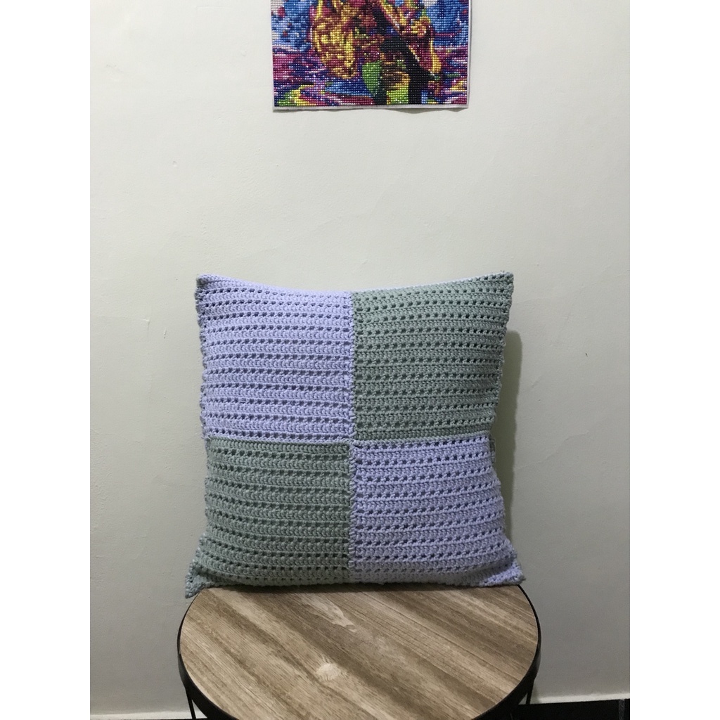 Sarung Bantal Rajut 2 Warna (uk.bantal 40x40 cm)