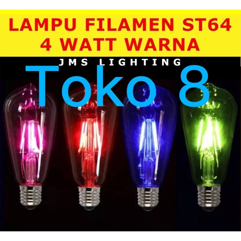 LAMPU FILAMEN LED 4W/ FILAMEN EDISON 4W/ BOHLAM CAFE ST64 4W LED